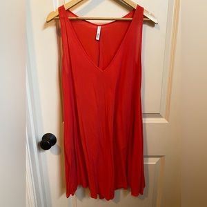 Bright Salmon Tank Top Mini Dress or Tunic